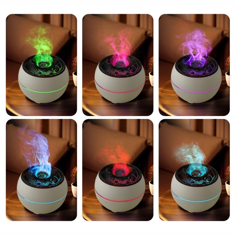 360ML Aromatherapy Diffusers Simulated Flame Air Humidifier Heavy Fog Sprayer Room Fragrance Essential Oil Difusor for Bedroom