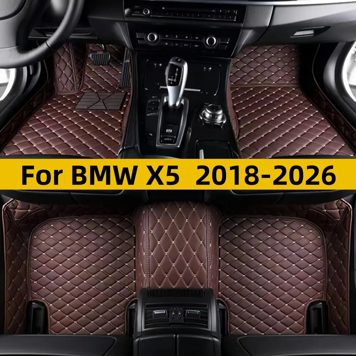Custom Leather Car Floor Mat For BMW X5 2018 2019 2020 2021 2022 2023 2024 2025 2026Foot Carpets Interior Accessories Covers Aut