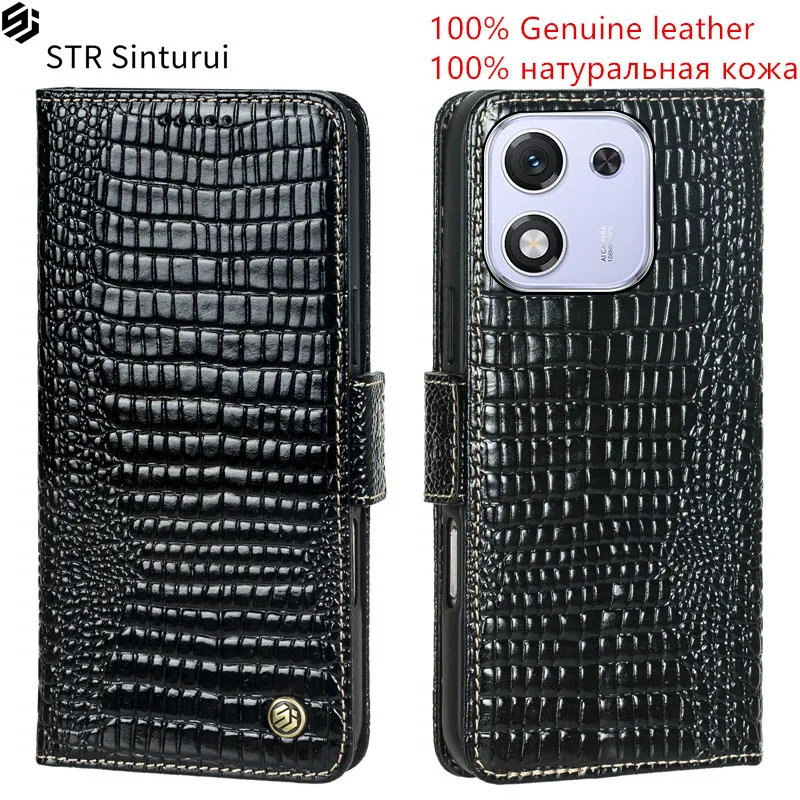 

STR Genuine leather lizard grain card Slot Wallet Cover For Honor X70 X70i X60 X50 GT Pro X60i X50i + Flip shockproof phone Case