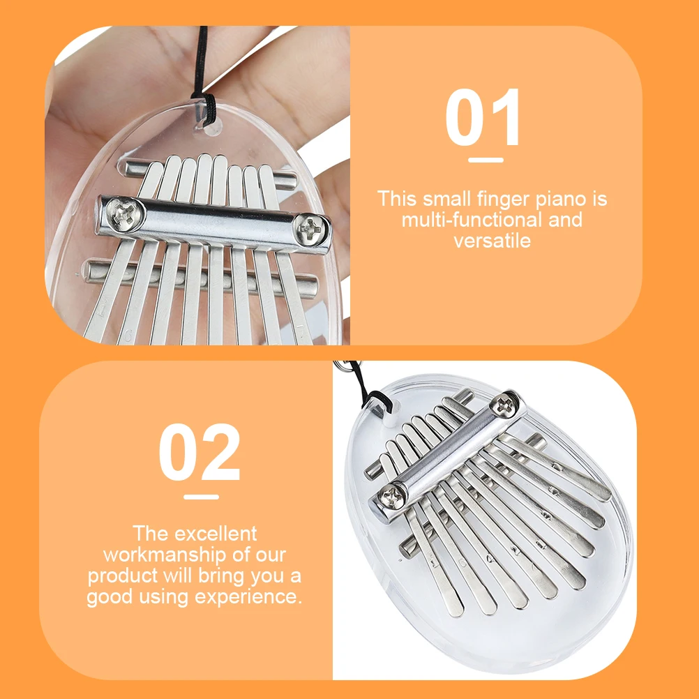 

1 Set Transparent Thumb 8-Key Small Kalimba Finger Piano For Kids Adults Beginners Music Instrument Gift Mini 8 Keys Piano Stage