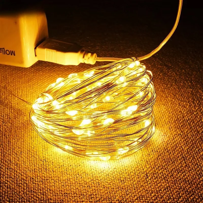 

5M USB power light string copper wire light led light multifunctional light strip 10 meters 100 lamp beads