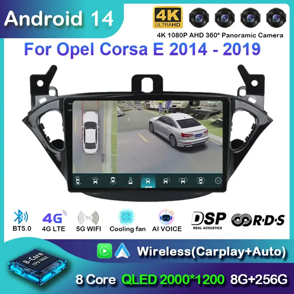 

Android 14 Carplay Car Radio For Opel Corsa 2015 - 2019 or Adam 2013 -2016 Navigation GPS Multimedia Player WiFi+4G Stereo video