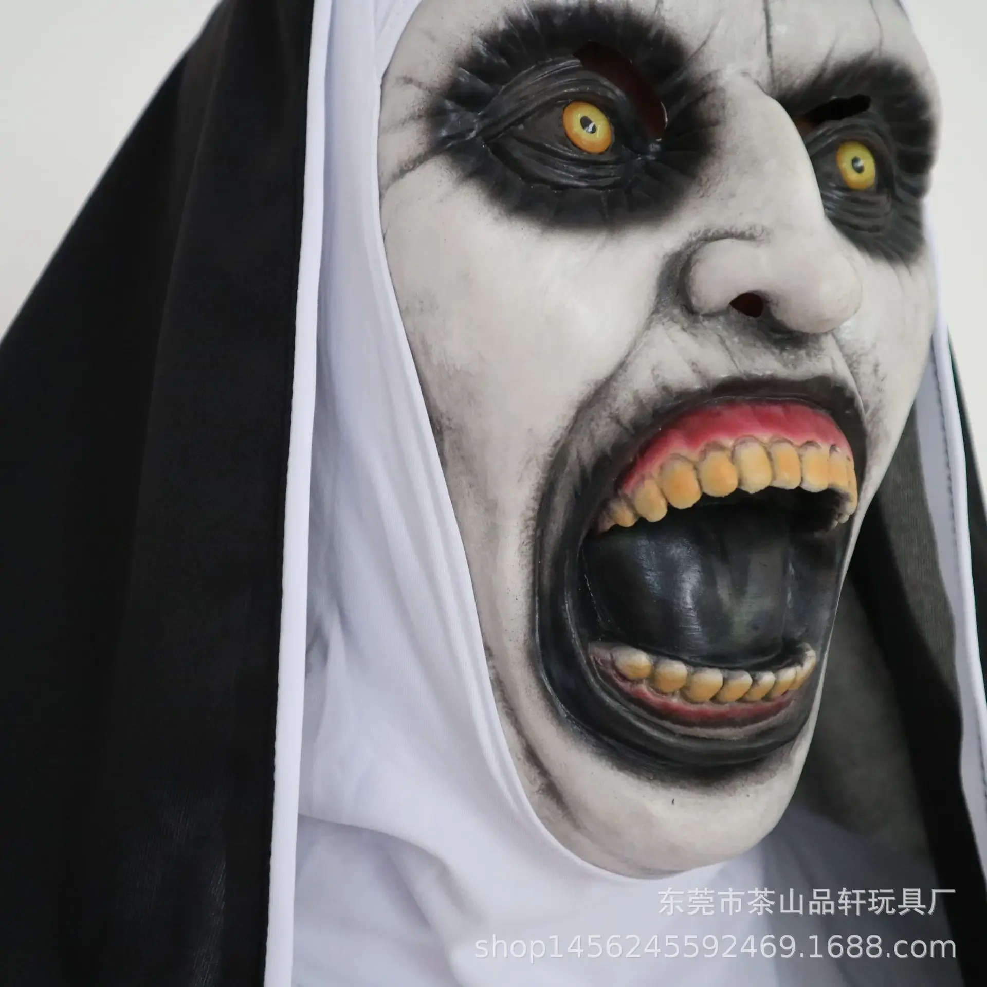 

2024 New Nun Mask Halloween Makeup Nun Mask Tricked Ghost Face Scary Scary Latex Headgear Halloween Props Horror Masks