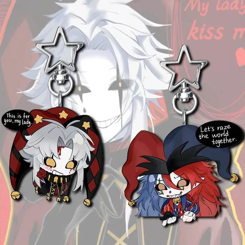 Jeu le monstre cirque Pierrot Cosplay porte-clés Kawaii acrylique Joker Clown pendentif porte-clés porte-clés sac accessoire ornement accessoires