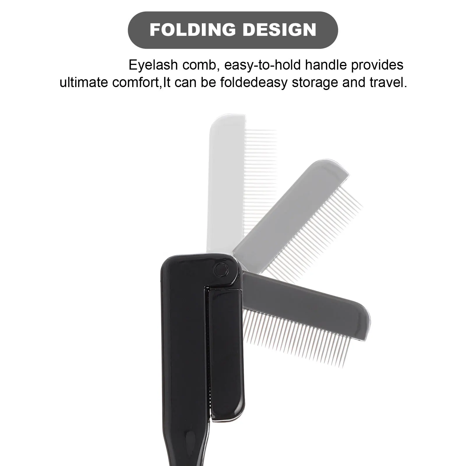 3Pcs Eyebrow Comb Foldable Eyelash Brush Comfortable Grip for Eyelash Extensions Mascara Makeup Tool Eyebrow Comb