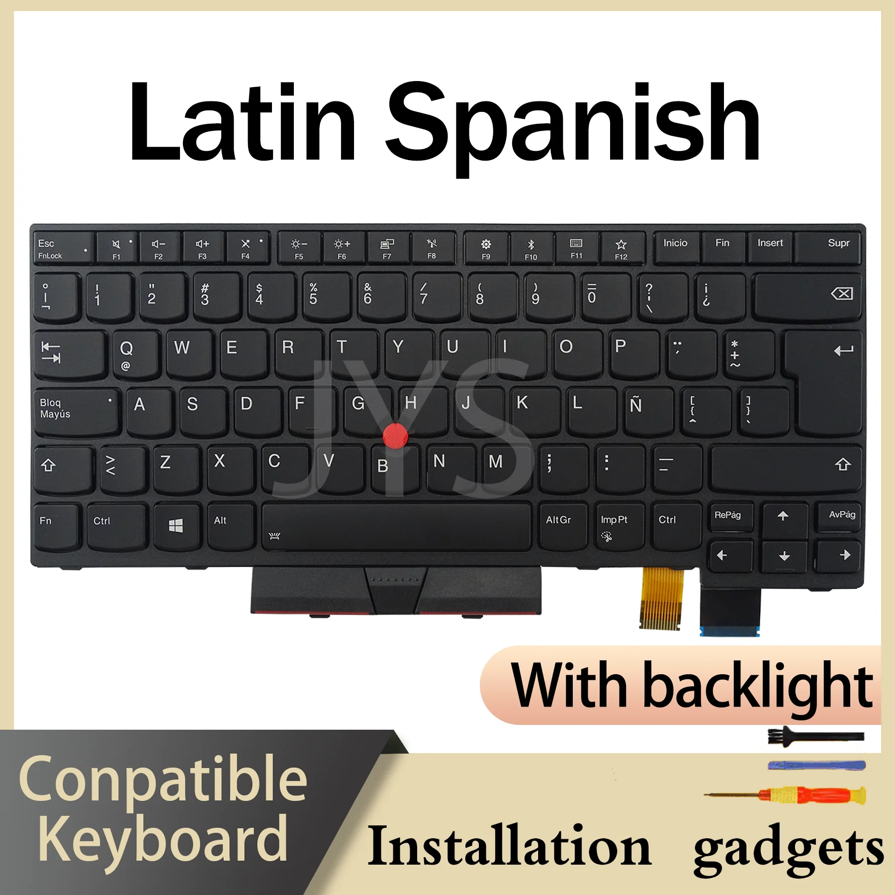 Klawiatura podświetlana US Koreański Latynoamerykański Hiszpański Portugalski Rosyjski Turecki Brytyjski Belgijski Błędugarski do Lenovo ThinkPad T470/T480/A475/A485 — zdjęcie produktu 3