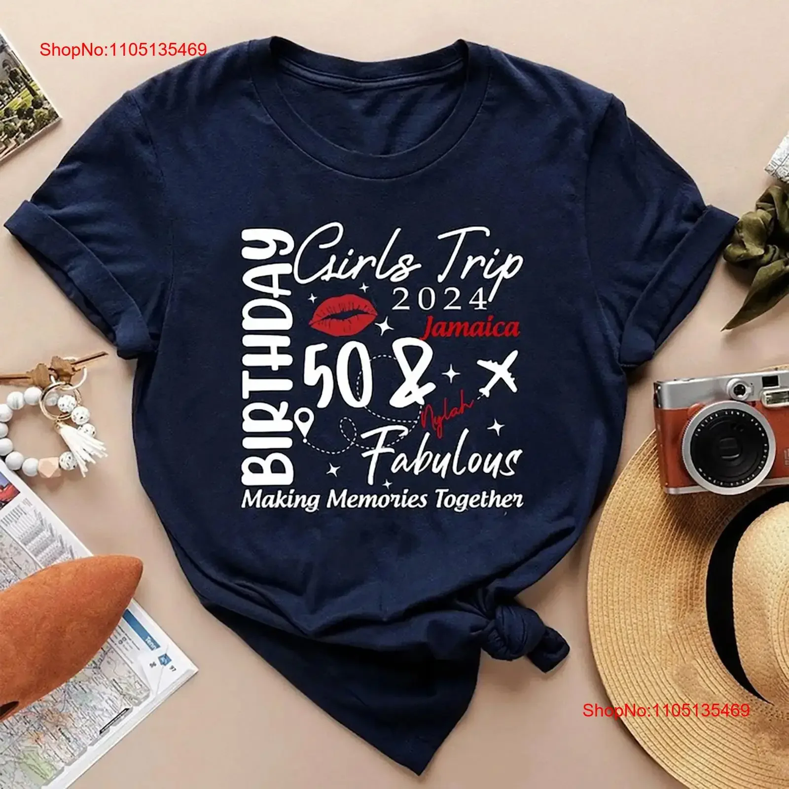 Personalized Girls Trip T Shirt Celebration Birthday Custom Birthd vintage Washed fashion streetwear Comfortable graphic