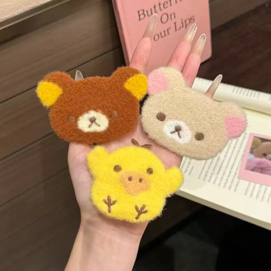 Cartoon Rilakkumas Hair Sticky Pad Kawaii Korilakkuma Bear Hair Magic Tape Kiiroitori Hair Stickers for Girls Women