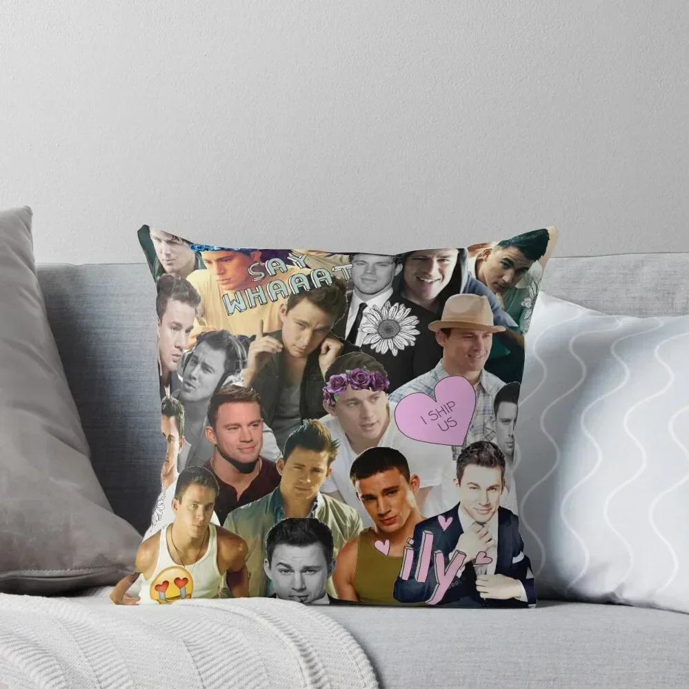 

Channing Tatum Collage Throw Pillow christmas pillow case Pillow Decor Elastic Cover For Sofa Sofa Cushions