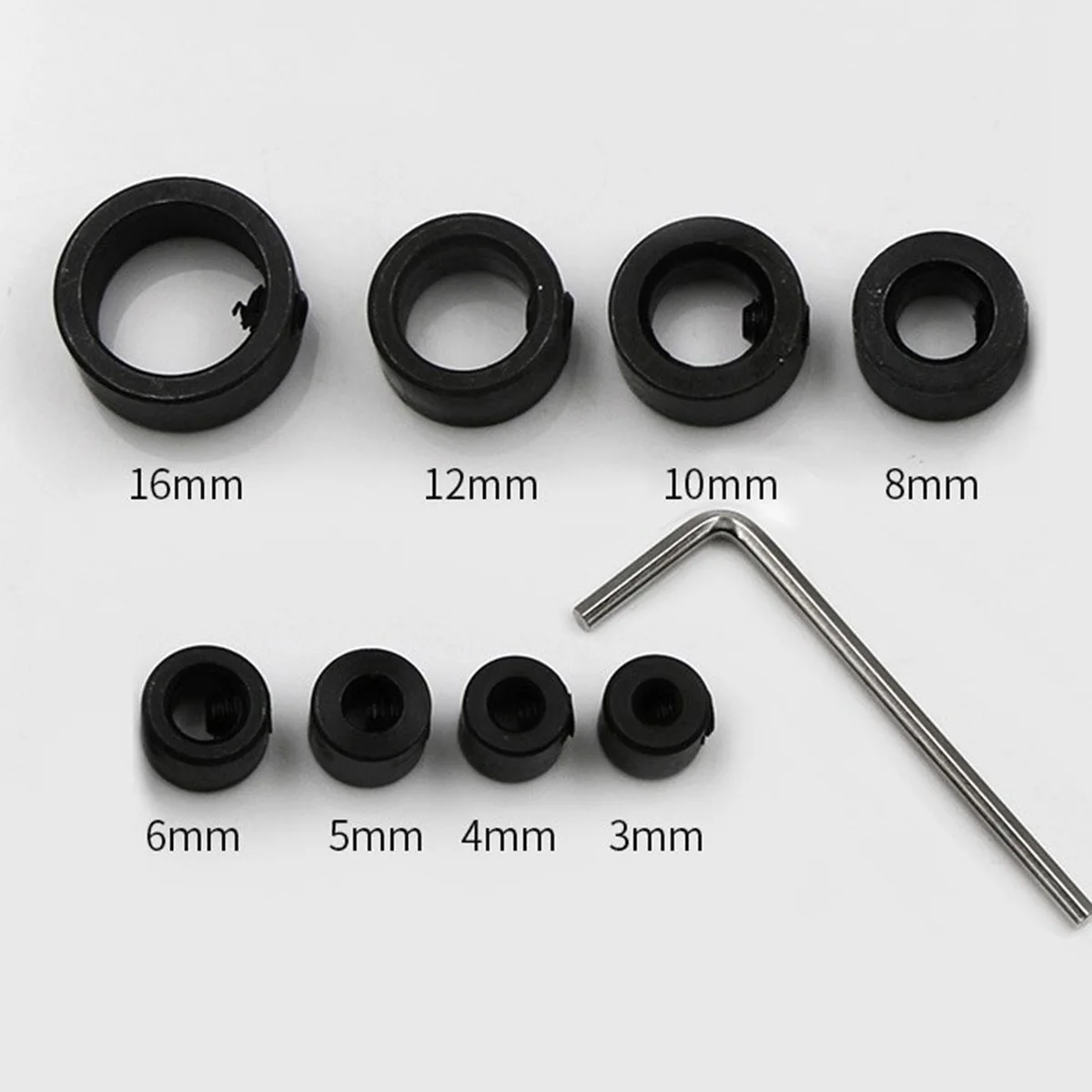 8 szt. 3-16mm pierścień z limitem wiertła do obróbki drewna okrągłe kołki zaciskowe regulator głębokości