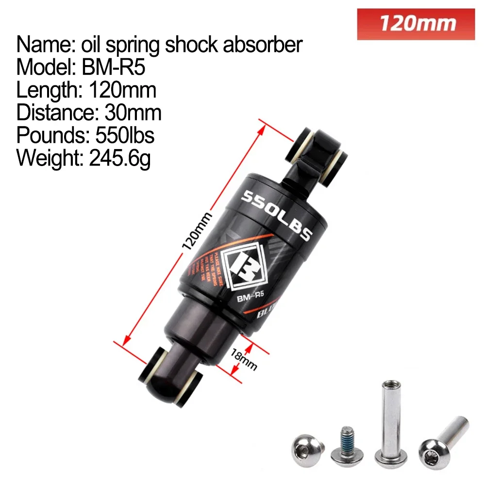 

Damper Shock Absorber Fully Adjustable Electric Scooter Shock Absorber 125mm 1000LBS Stabilize Riding Experience