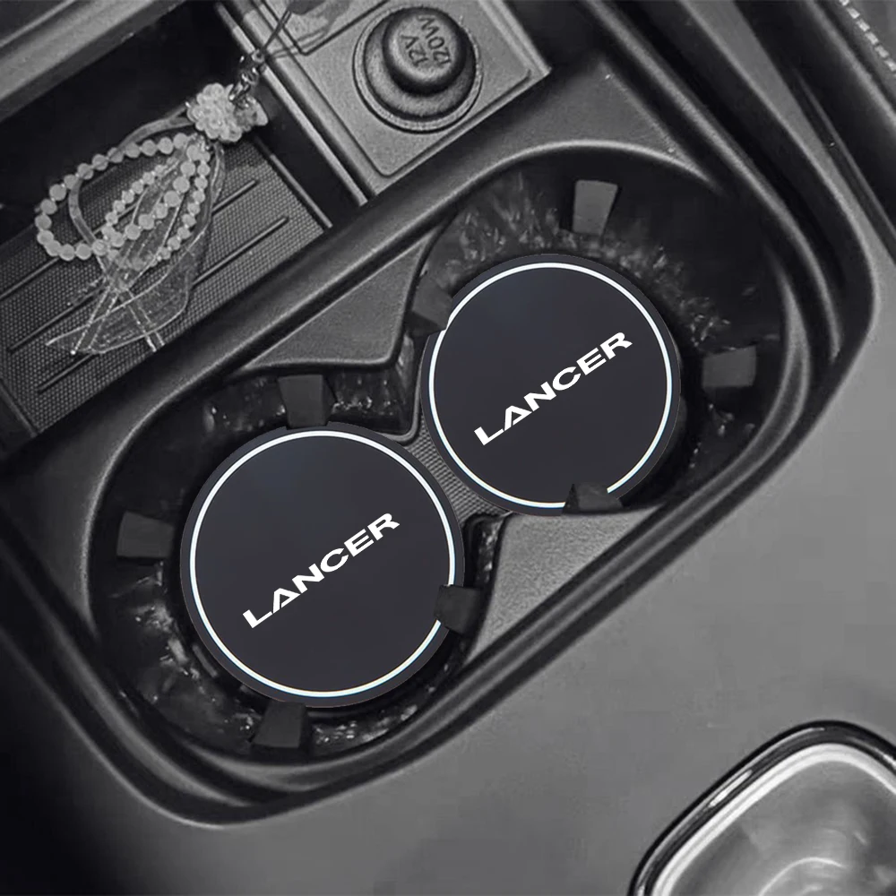 2Pcs Car Coaster Water Cup Bottle Holder Mat Silica Gel Bottle Pad For Mitsubishis Lancer Car Styling Accessories