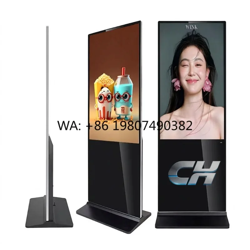 Pantalla digital interactiva capacitiva 4K de 55 pulgadas para señalización digital en centros comerciales, tiendas, ascensores y publicidad interior.