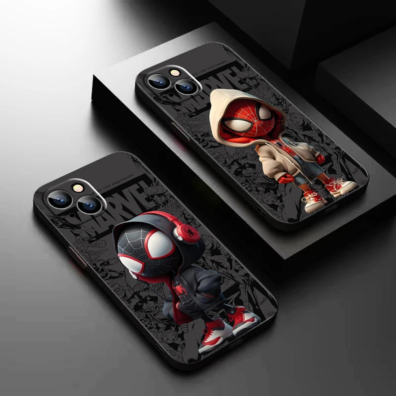 Marvel Spiderman Comics For iPhone 15 14 13 12 11 Pro Max 13 12 Mini 6 6S 7 8 Plus Phone Case Soft Liquid Silicone Cover