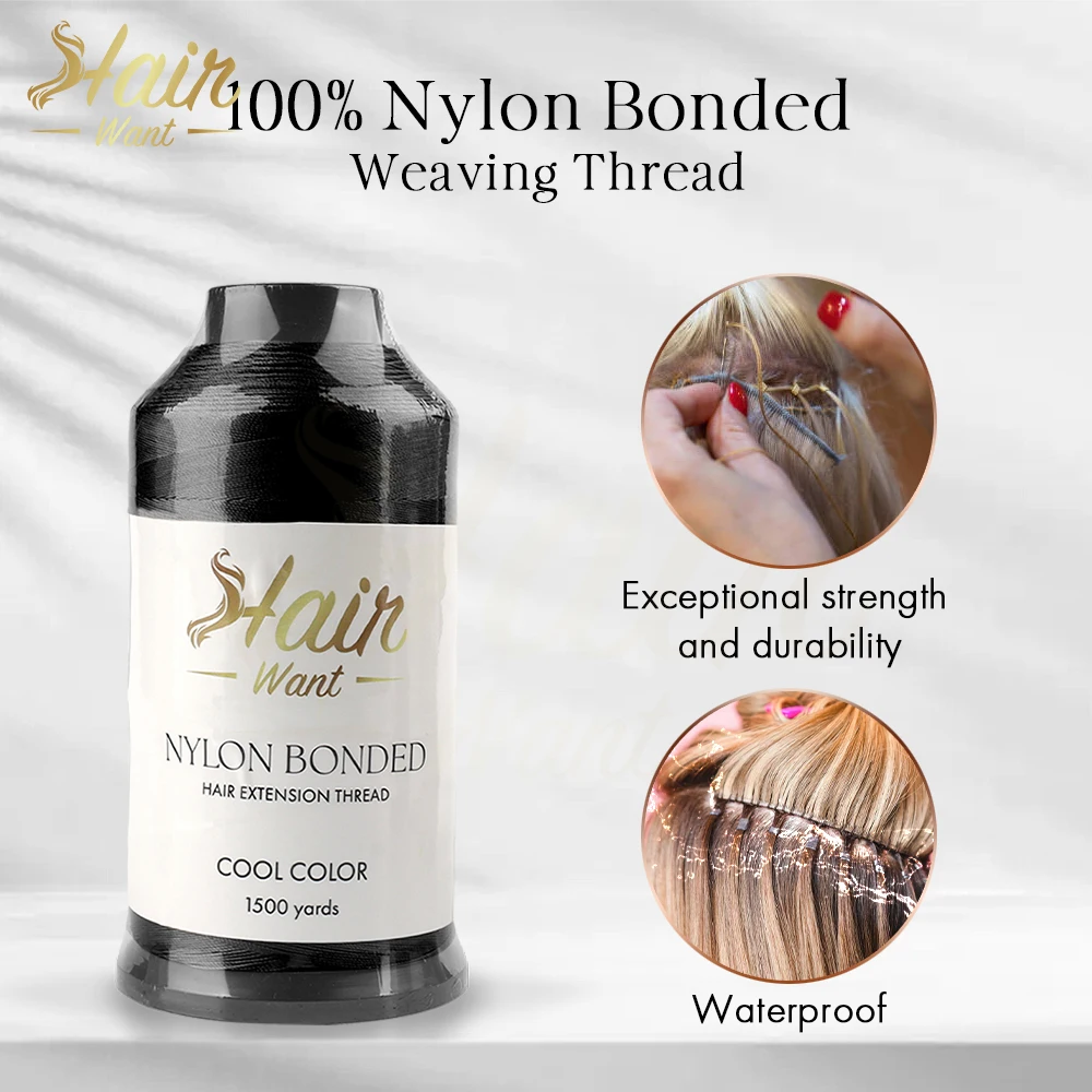 Hair Want Nylon Bonded Weaving Thread High Strength Nylon Weaving Threads for Sewing Hair Extensions Weft Hair Extension Tools view 6