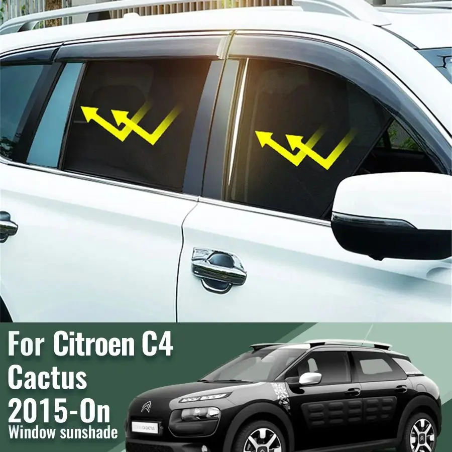 For Citroen C4 Cactus 2015-2023 Car Sun Visor Accessories Window Windshield Cover Sunshade Curtain Mesh Shade Blind Custom