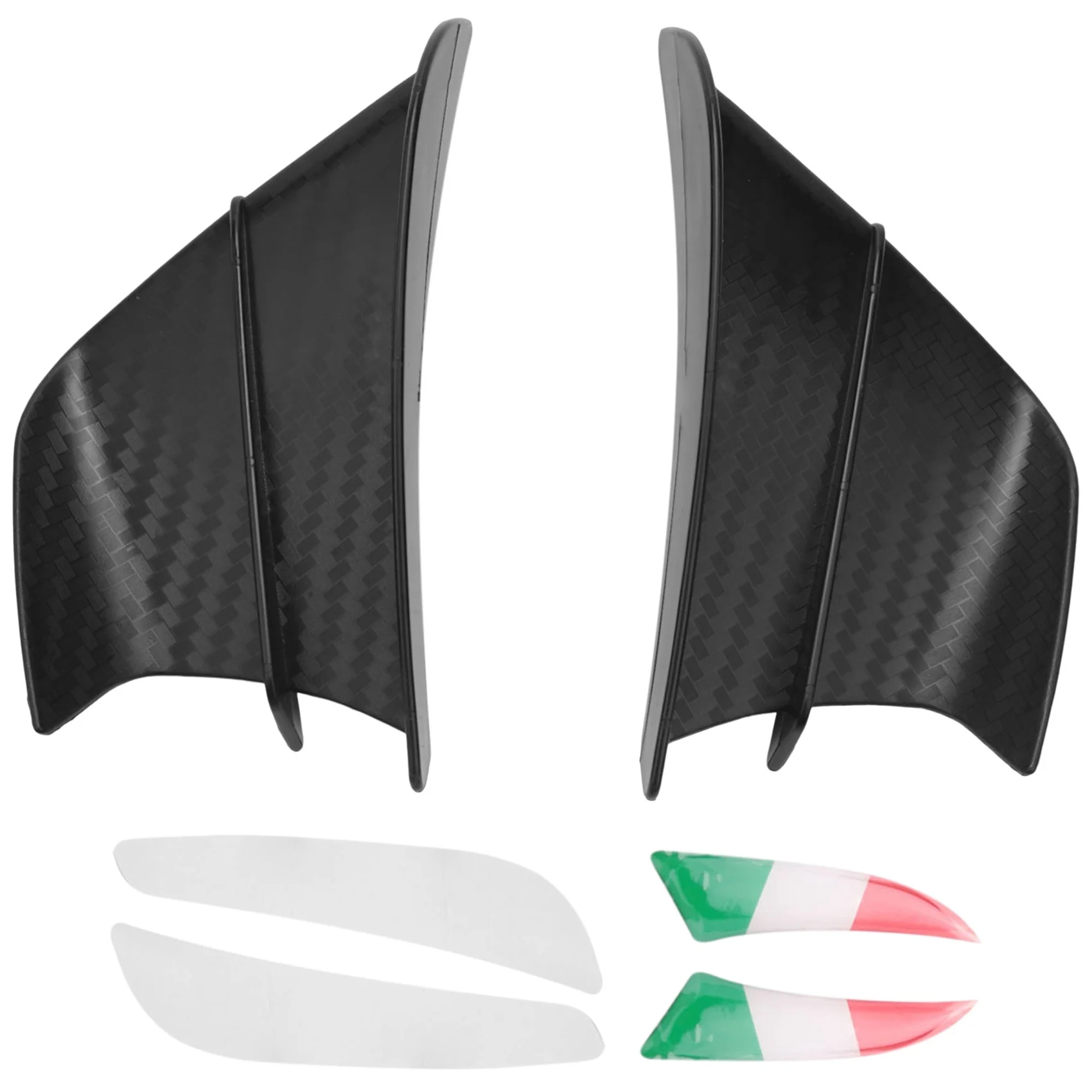 Motorcycle Winglet Aerodynamic Wing Kit Spoiler Motorcycle Wind Flow Fixing Wing for S1000RR V4 -10R R1,Matte Black