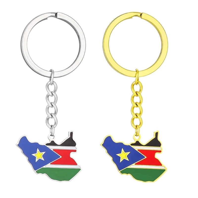 Stylish Souvenir Keyring South Sudan Map Key Chain Accessory for Women