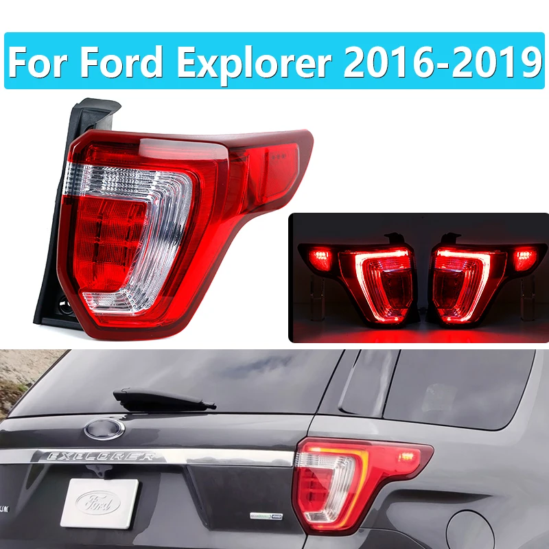 Car Rear Light For Ford Explorer 2016 2017 2018 2019 Rear Tail Light LED Brake Light Assembly Left/Right USA Edition