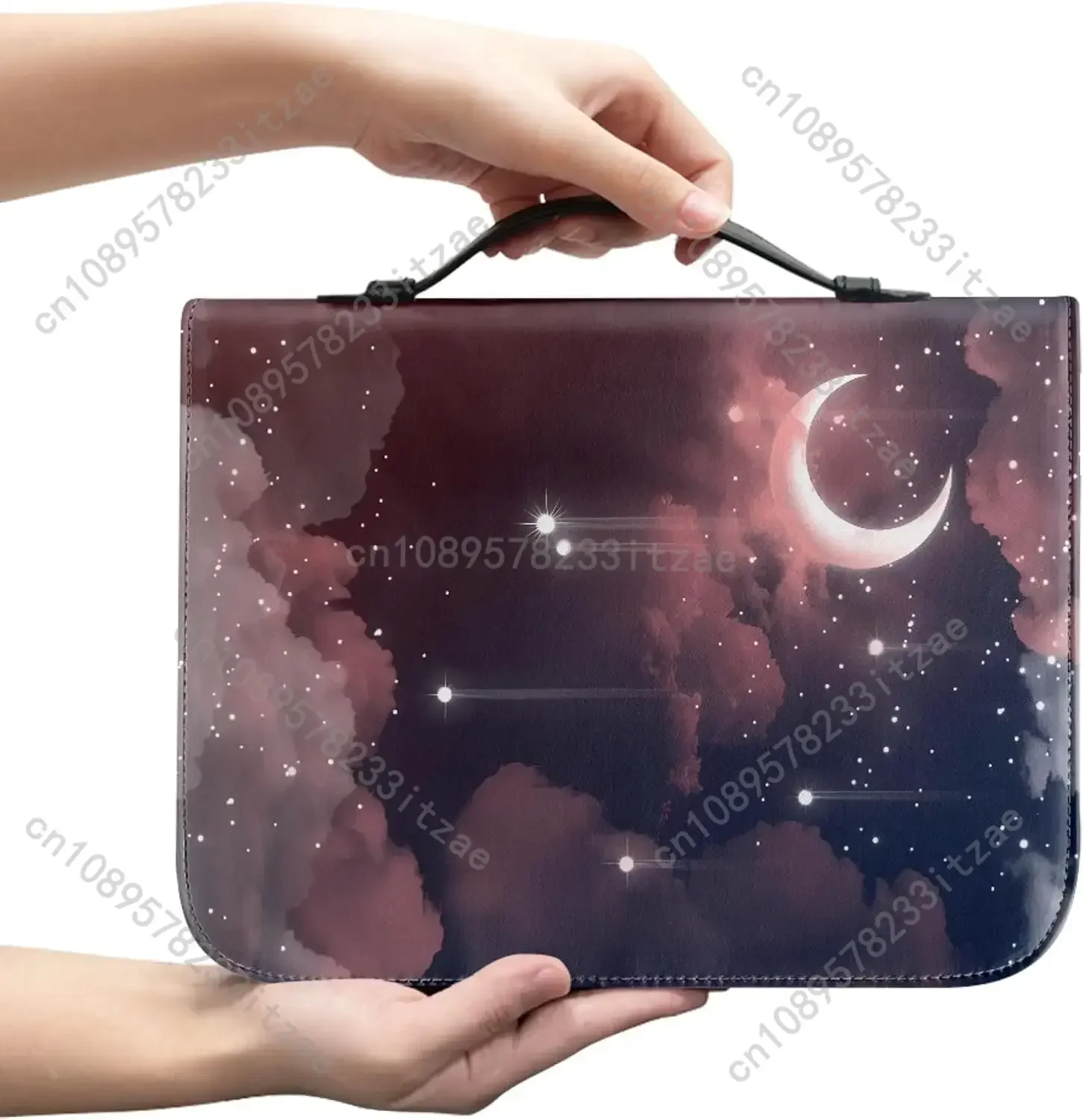 

Чехол для Библии Moon Star Space для детей, кожаные чехлы для Библии для женщин с ручкой и застежкой-молнией, чехлы для переноски Библии, христианский подарок