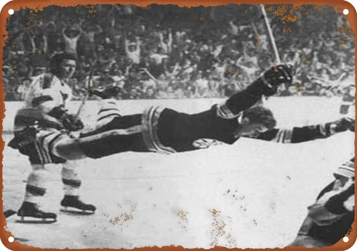 Bobby Orr Flies After His Retro Poster Metal Tin Sign Aluminum Sign Living Room Bar Artificial Cave Home Decoration-aluminum