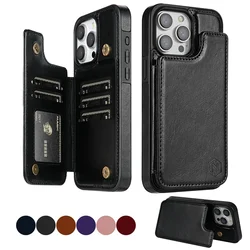 Wallet RFID Blocking Layer Protect Anti-Theft Magnetic Leather Cover For iPhone 17 Pro Max 17e Air 16e 16 15 Plus 14 13 12 11 XR