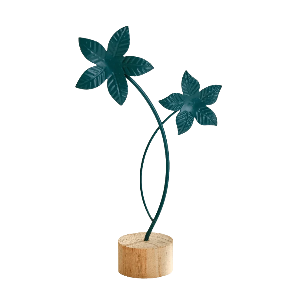 Wood Base Home Decoration Ornaments Sunflower Leaves Butterfly Flower Shape Ginkgo Leaf Ornament Hollow Out Gold Green
