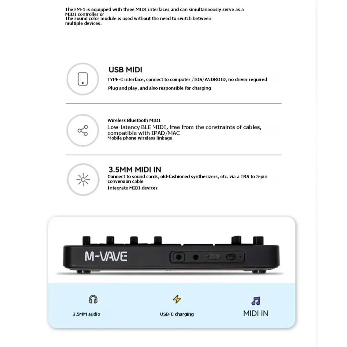 【MUST-HAVE LIST】  Portable FM Synthesizer with MIDI Keyboard Built-in Speaker Outdoor Music Production 128-Sound TFT Display