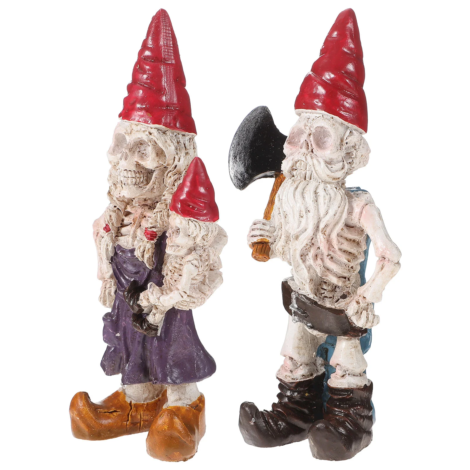 2 Pcs Dwarf Ornament Halloween Adornments Micro Landscape Decor Decorate Decorations Home Improvements Day Resin