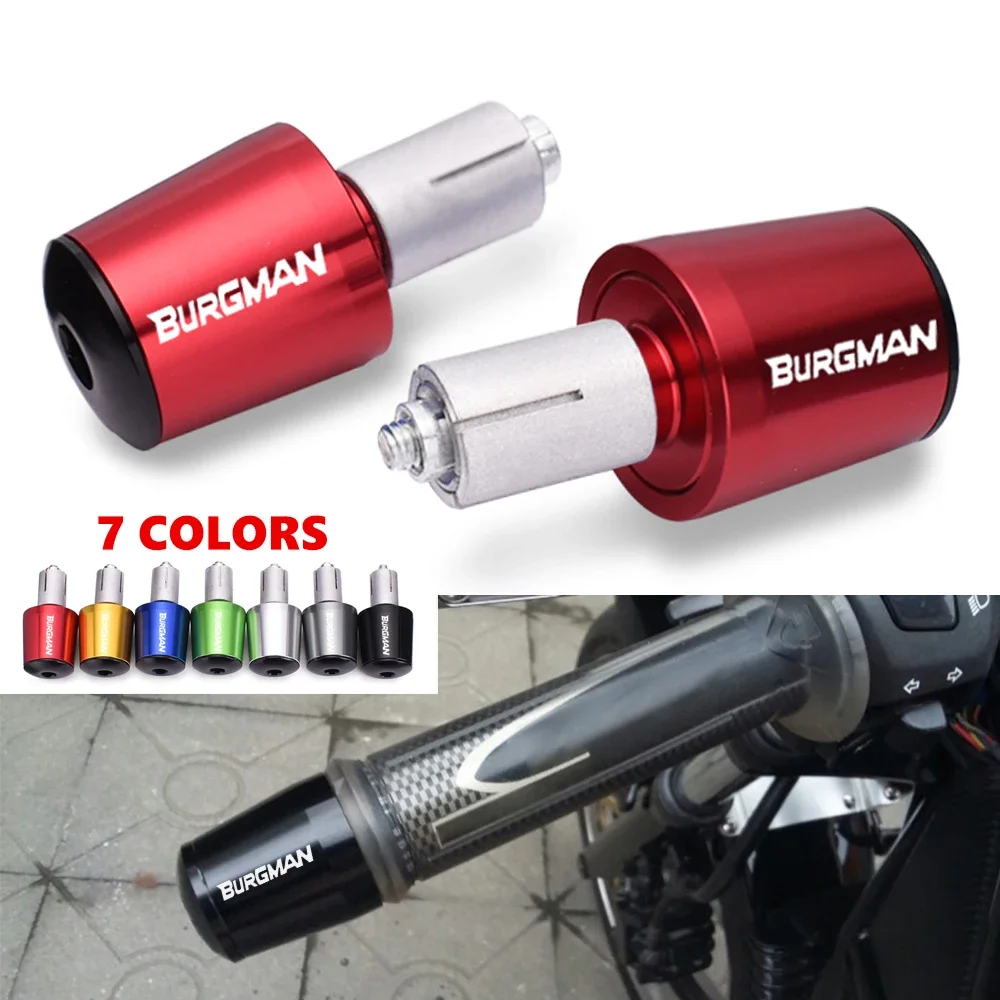 Empuñaduras de mano para motocicleta, tapones de extremo de barra, tapas de manillar de Moto para Suzuki AN200 AN250 AN400 AN650 Burgman AN 125 250 400 650, accesorios