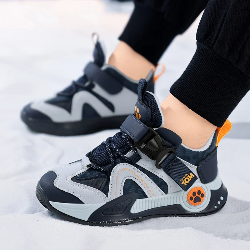 2025 otoño nuevas zapatillas de deporte para niños zapatos cálidos con forro polar para niños y niñas suela suave calzado informal cómodo para correr para 3-8 años