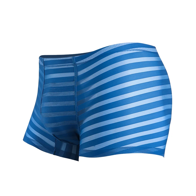 

5PCS Men's Underwear, Men's Ice Silk Summer Thin Boxer Briefs, Seamless Boxer Briefs, Stripesd Comfortable and Breathable