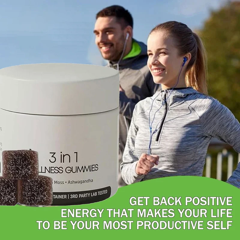 3 In 1 Wellness Gummies Shilajit Sea Moss Ashwagandha Supplement Improves for Man Energy Stamina, Male Power view 2