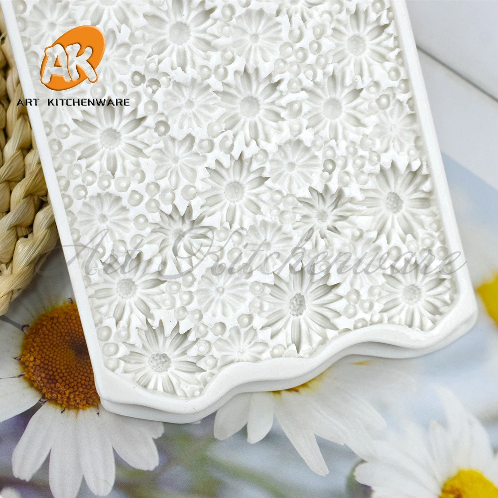 Daisy Design Silicone Mold Flower Fondant Cake Decoration Silicone Mold Hand Made Decorating Leaves Chocolate Candy Kitchenware