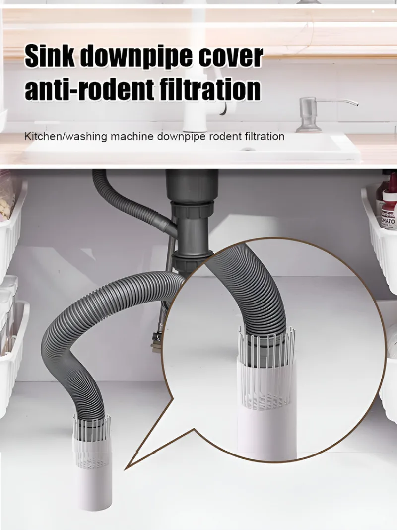 Balcony Drain Pipe Anti-Clog Anti-Rodent Stainless Steel Protective Cover Screen Gutter Vent Cover Sewer Filter Mesh Bathroom