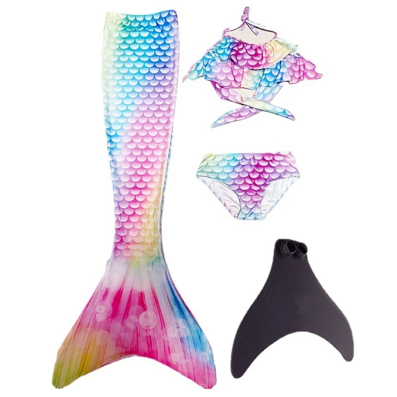 

Mermaid swimsuit four-piece set fishtail girl princess dress bikini beach clothing
