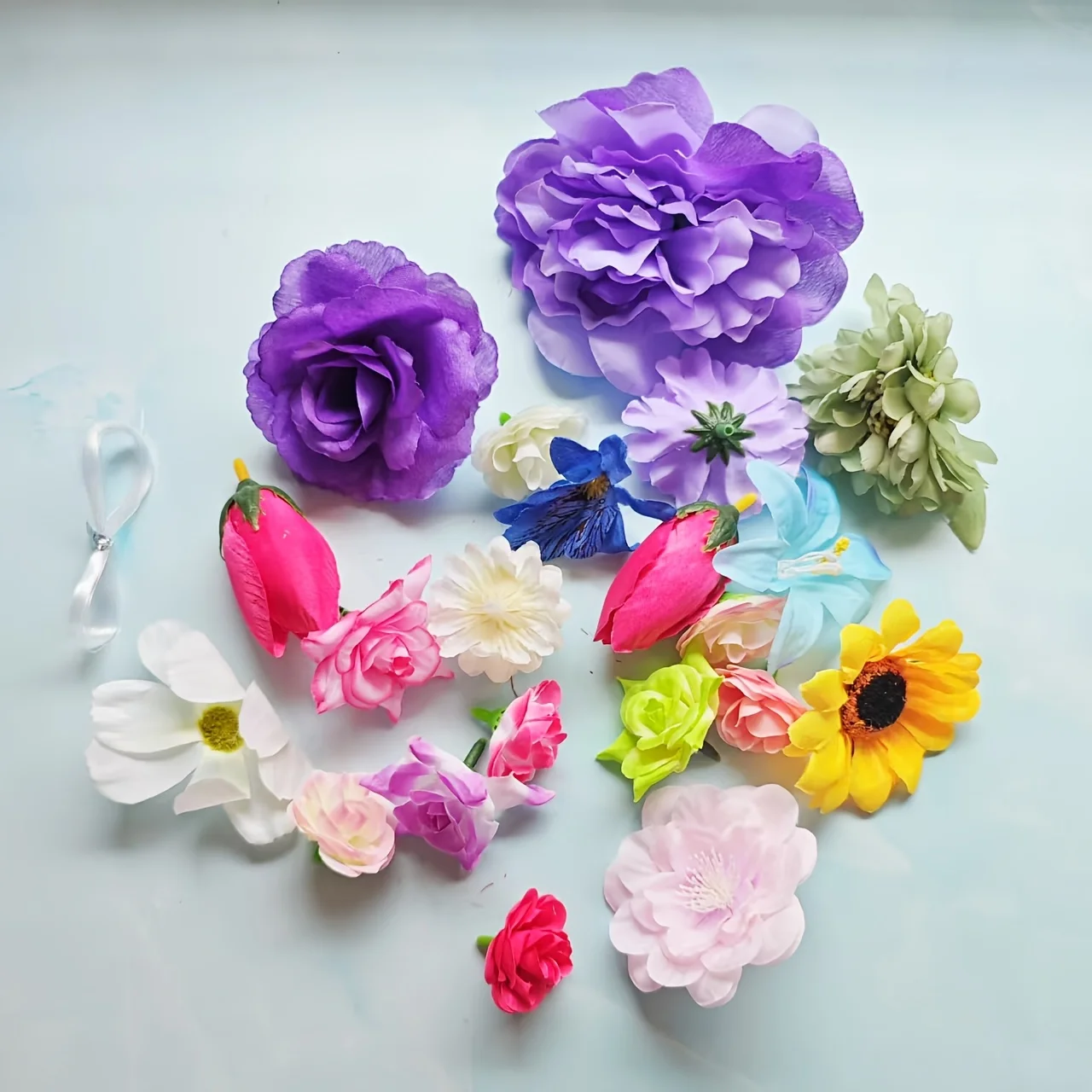 مجموعة واحدة، ستائر باب على شكل زهرة صناعية - زخارف معلقة على شكل زهور، مشهد شلال مياه الأمطار، مثالي لديكور الربيع والكريسماس