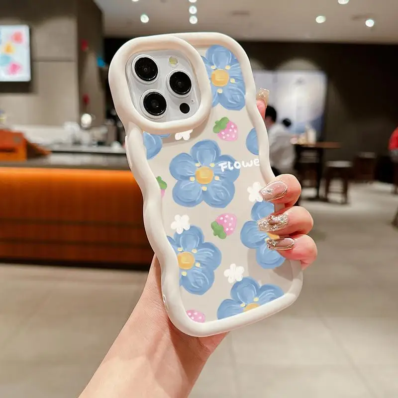 Coloured Tulip Flower Floral Wavy Side Case For VIVO Y100 5G Y03 V30 Pro V29 V25 V27 Y17S Y36 Y15S Cover Funda Soft Fashion