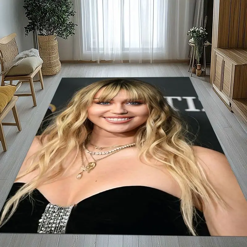 POP Star Miley Cyrus Wrecking Ball Flowers Soft Non-Slip Large Area Rug for Living Room,Bedroom Carpet Mat for Sofa,Home Decor