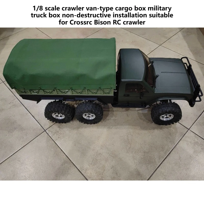 1/8 Scale Crawler Van-type Cargo Box Military Truck Box Non-destructive Installation Suitable for Crossrc Bison RC Crawle