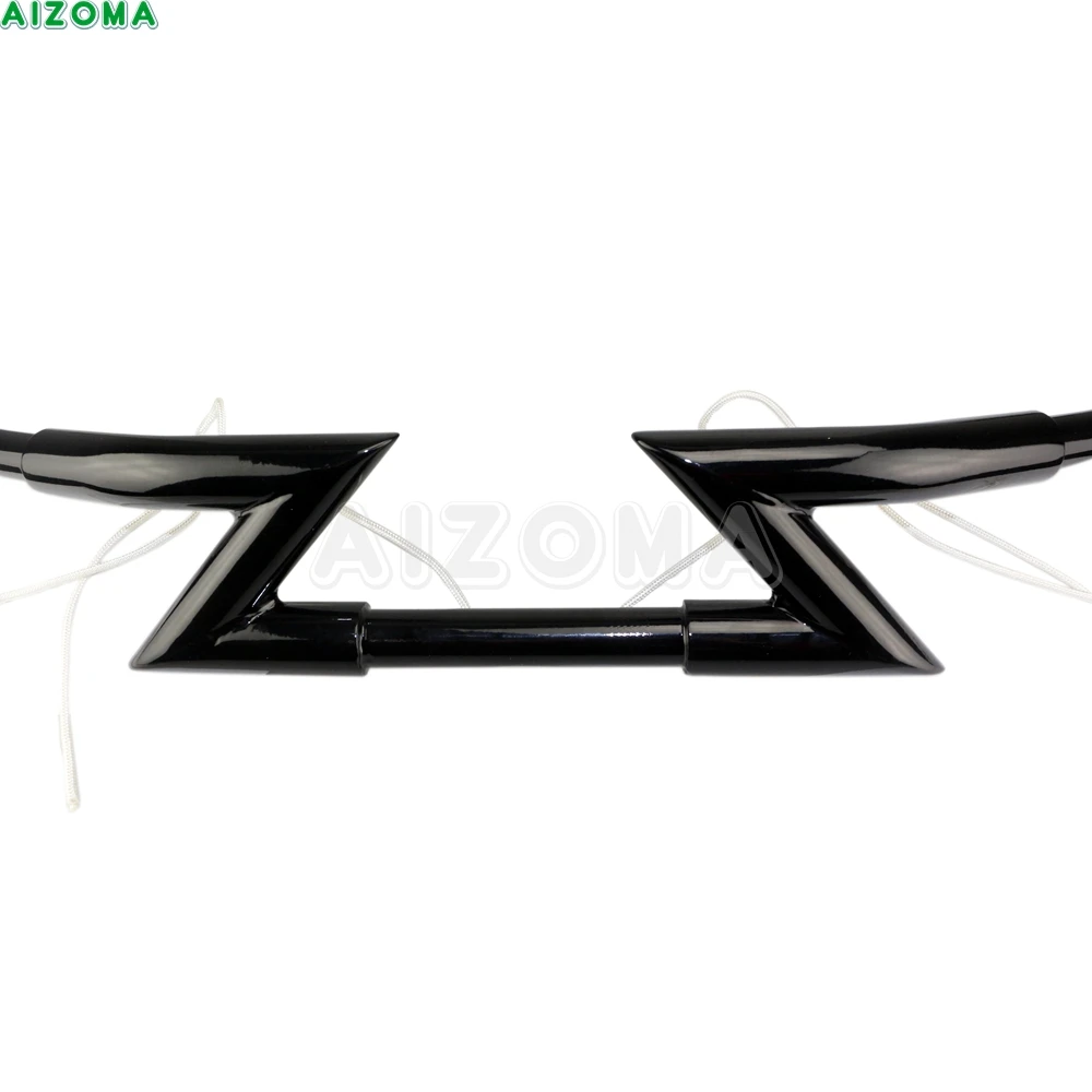 Motorcycle 1\'\' & 25mm Handlebar Universal Custom Z Bars Black For Harley Chopper Sportster XL Dyna Glide Softail Custom Bobber