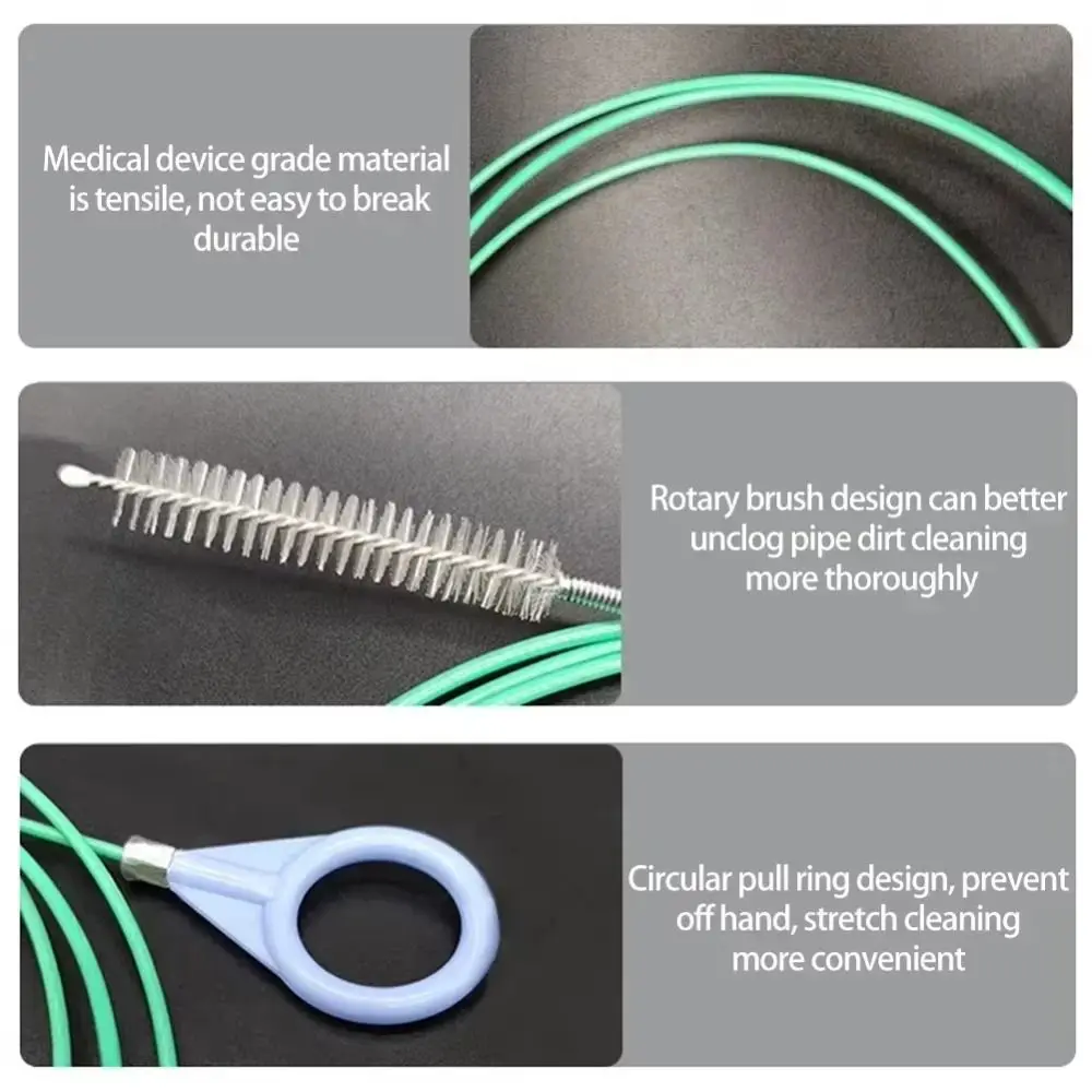 3 Meters/5m/10m Car Drain Cleaning Brush Flexible Universal Car Door Drain Hole Cleaner Drain Hole Clog Brush
