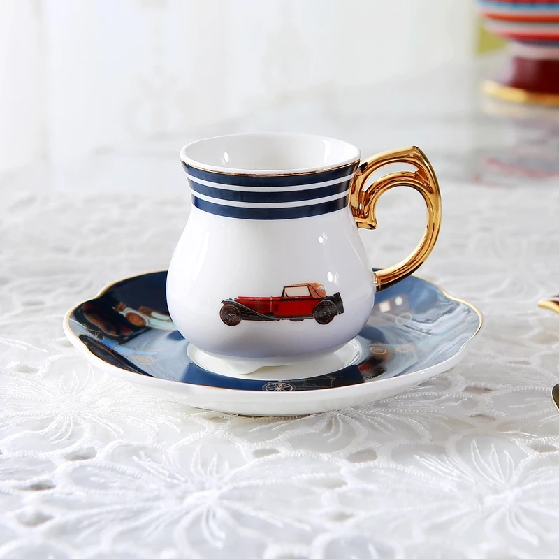 Italian craftsmanship gold-plated ceramic small coffee cups, plates, villas, clubs, hotels, home furnishings, tea cups