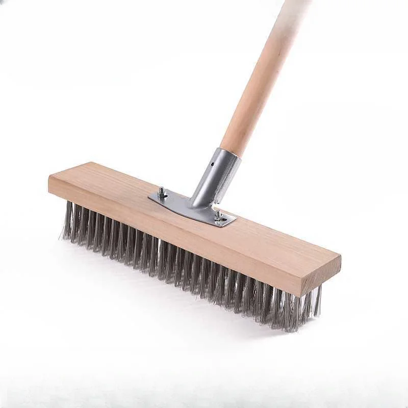 Steel wire brush, long handle steel  derusting iron cleaning  hard  industrial household floor moss