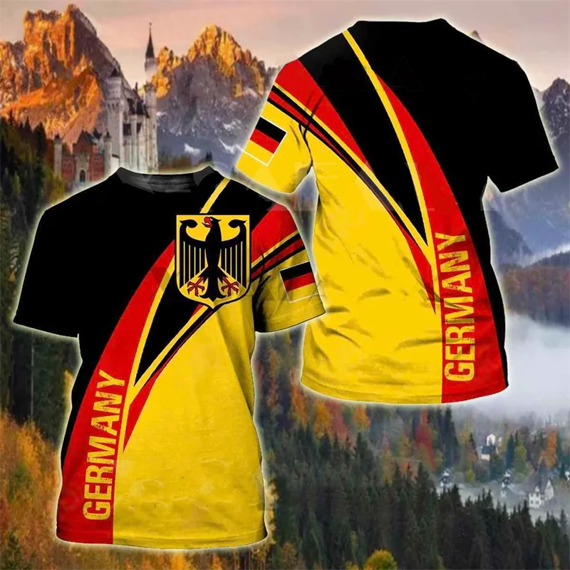T-Shirt mit Deutscher Flagge, Geeignet für Sommer-Outdoor-Training, Schnelltrocknend und Atmungsaktiv Fußball-Trikot T-Shirt – Detail 5