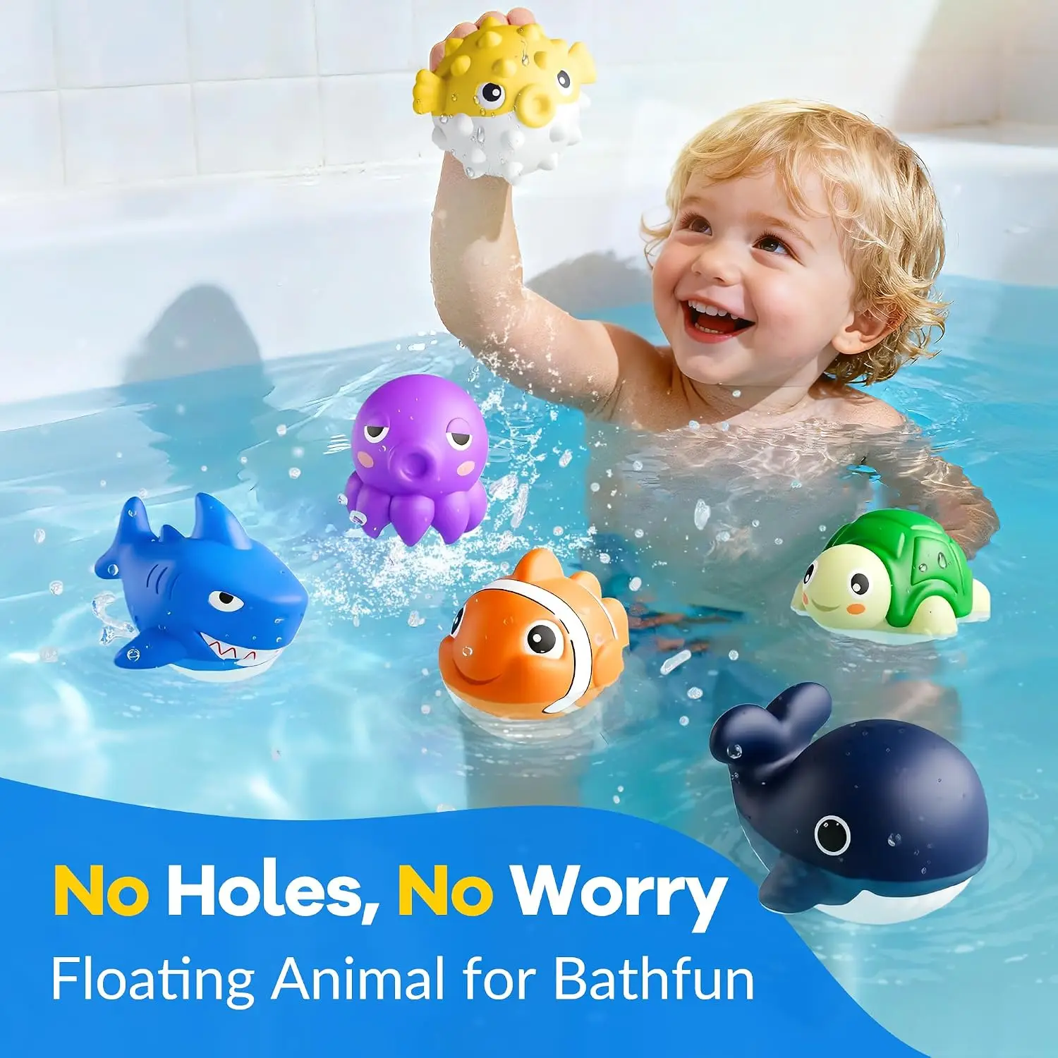 Altrek Store Funscape Kids Pool Diving Toys, Water Swimming Dive Pool Game, Toddler Bath Toy Play Set W/ Fish Box Floating Animals, Fun Outdoor Beach Lake Swim Summer Party Gift 3 4 5 6 7 8 10 12 Year Old Boy Girl view 4