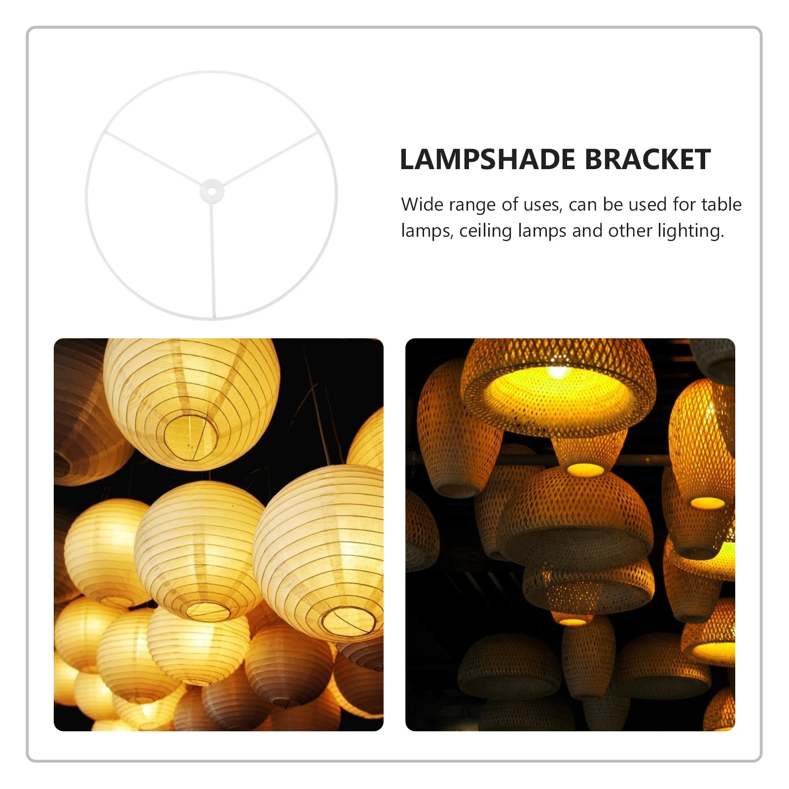 

2pcs White Lampshade Holder Round Frame Bracket for Ceiling Light Chandelier Pendant Durable Rustproof Anti-Corrosion DIY