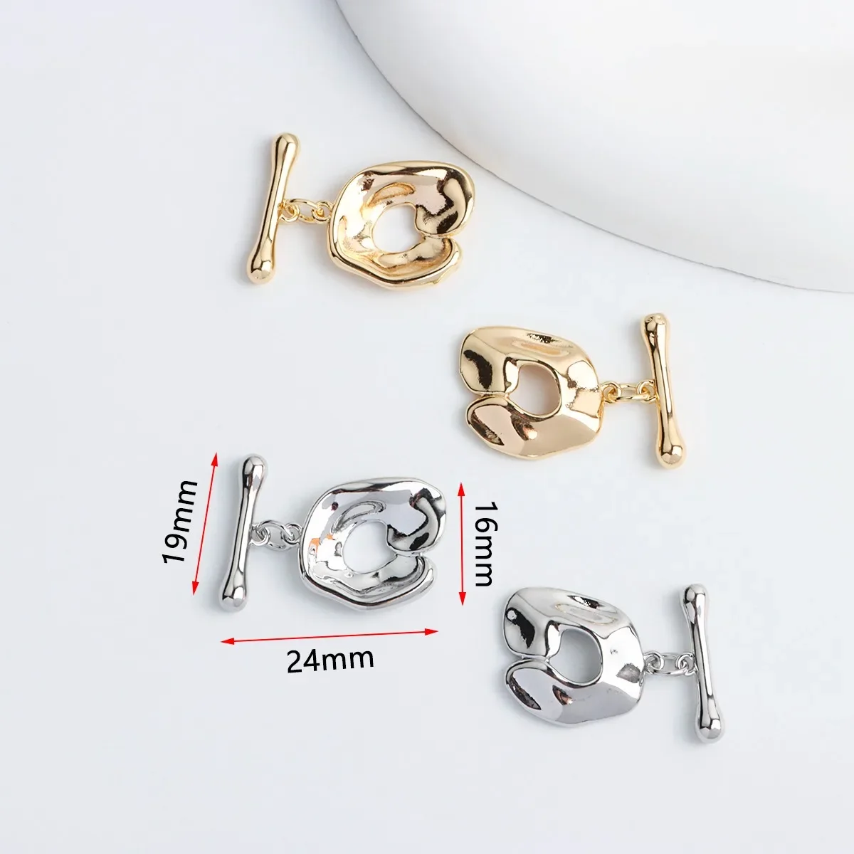 Paleta de oro Real chapada en 18K, hebilla OT Irregular, bricolaje, barroco, forma especial, estilo europeo y americano, hebilla de conexión final