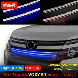 Led Bumper Grille Trim For Toyota Voxy 80 2014+ Blue light / White light / Chrome Decorative Car Stlying Exterior Accessories