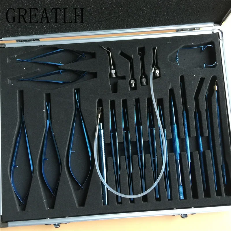 21pcs Titanium Cataract Set  Surgical  Eye Ophthalmic Instruments